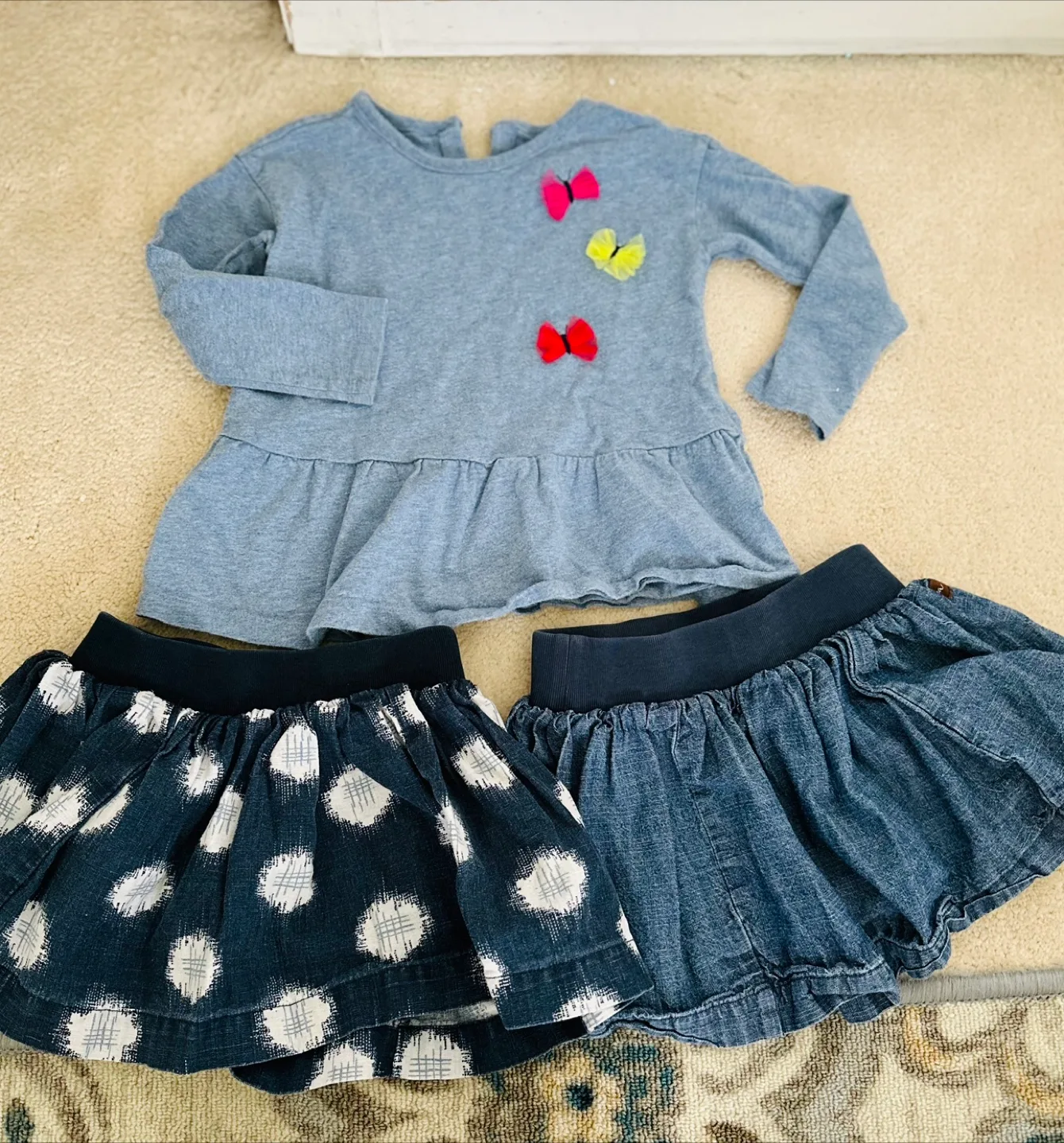Tea Collection Girls 2T Outfit - Blouse and Two Skirts thumbnail