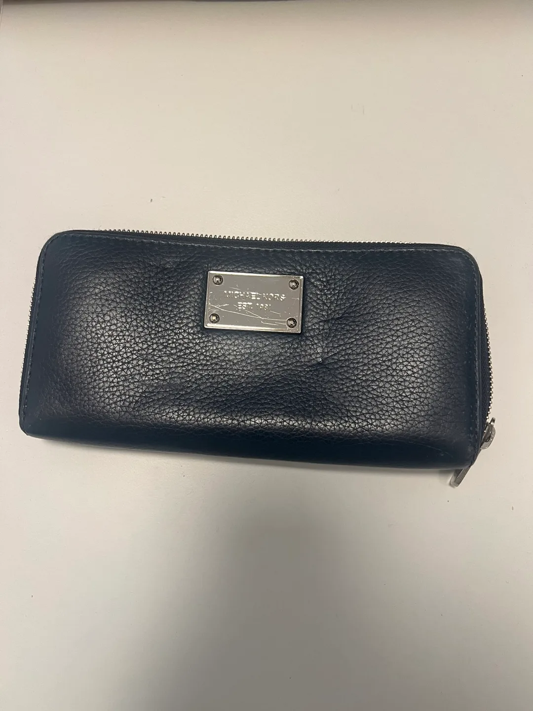 Michael Kors Black Leather Zip Around Wallet thumbnail