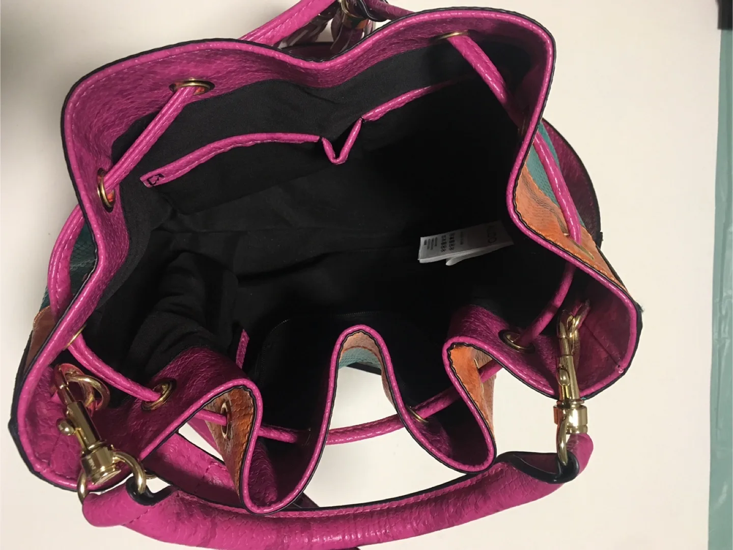 🏒 Aldo Orange Turquoise Multicoloured Bucket Hand Bag image indicator(5)