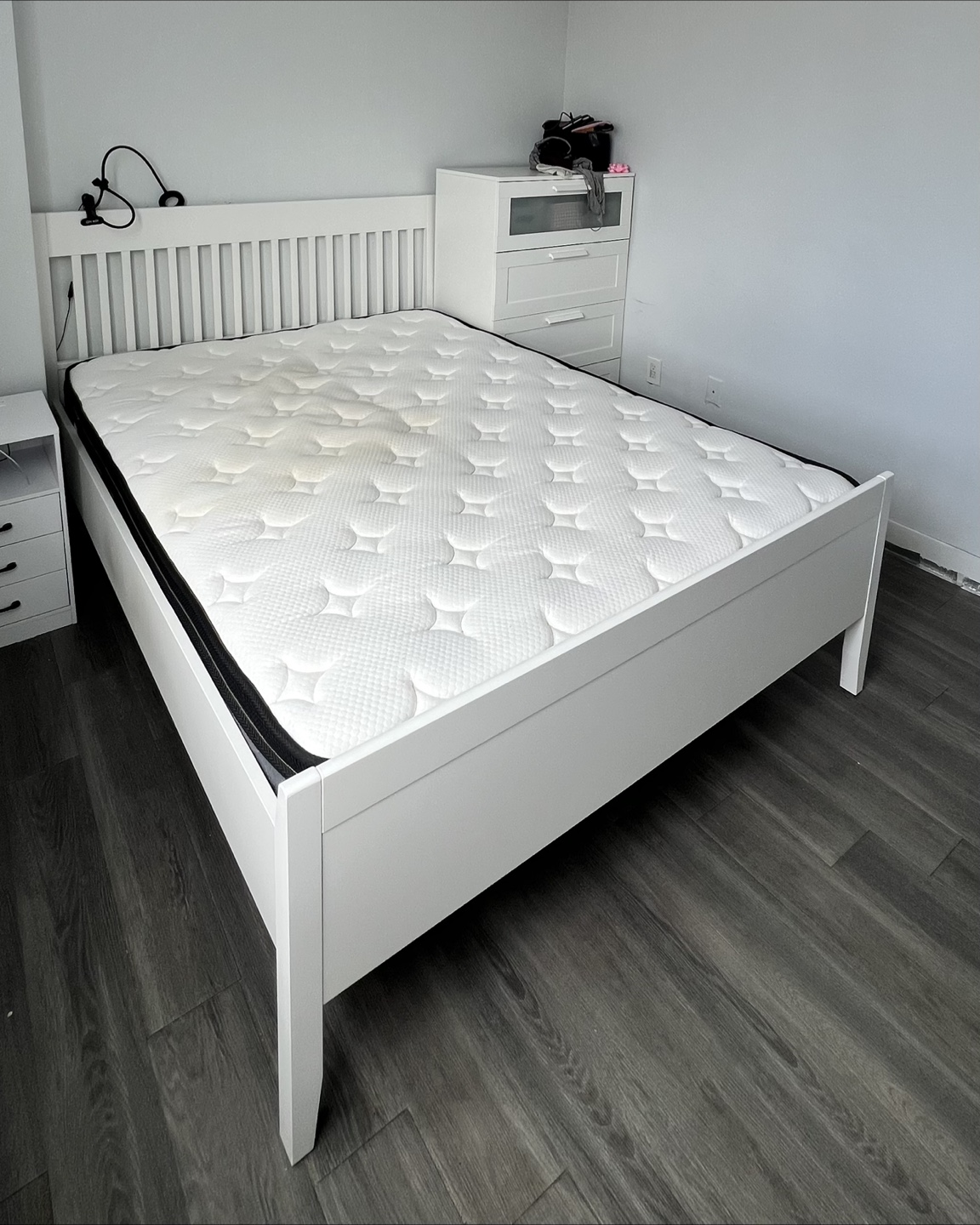 IKEA IDANÄS Queen Size White Wooden Bed Frame