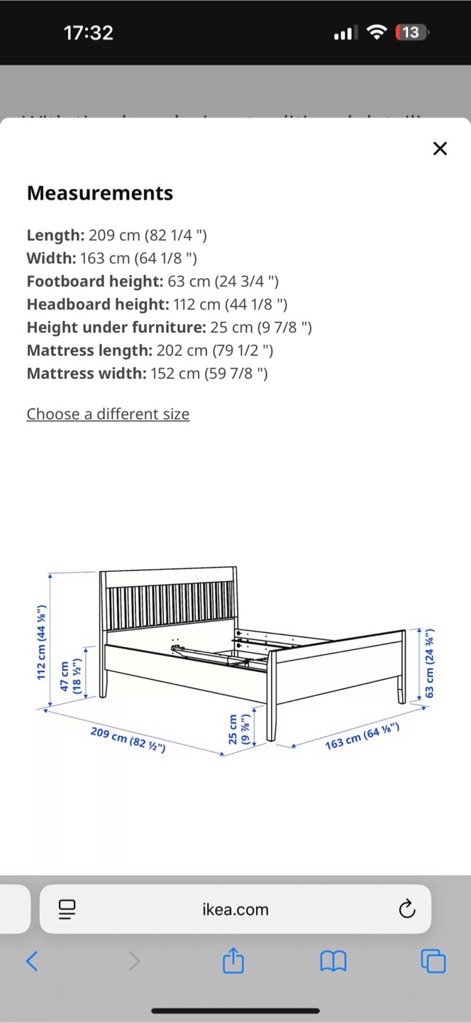 IKEA IDANÄS Queen Size White Wooden Bed Frame - photo 3