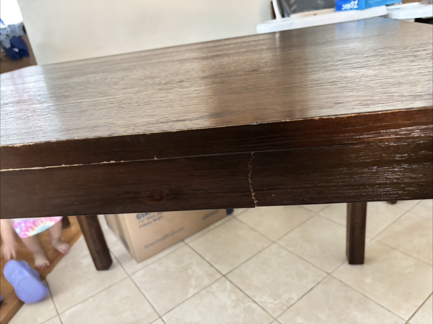 Dark Wood counter height Table with four Matching Chairs - photo 3
