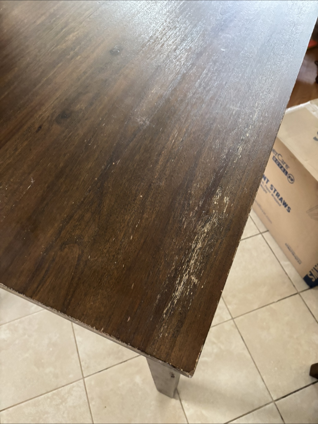 Dark Wood counter height Table with four Matching Chairs - photo 4