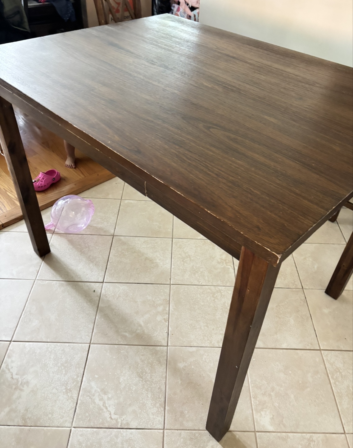 Dark Wood counter height Table with four Matching Chairs - photo 2