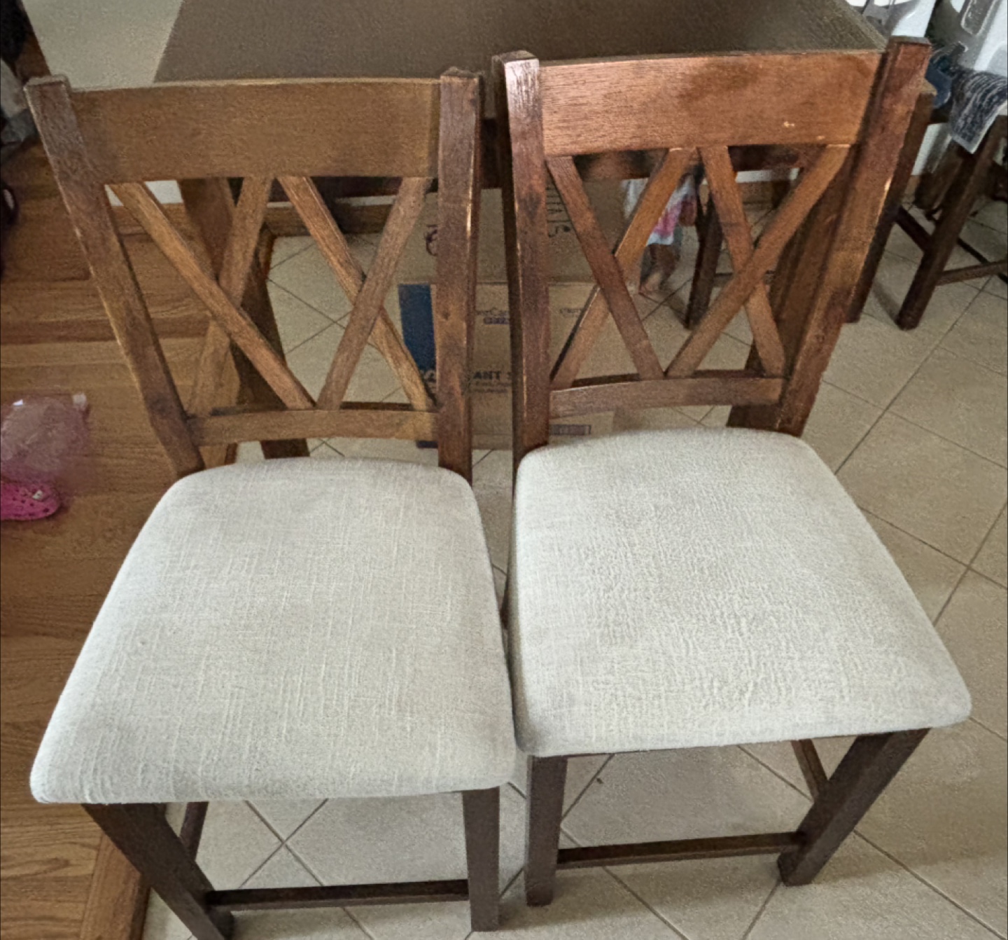 Dark Wood counter height Table with four Matching Chairs - photo 5