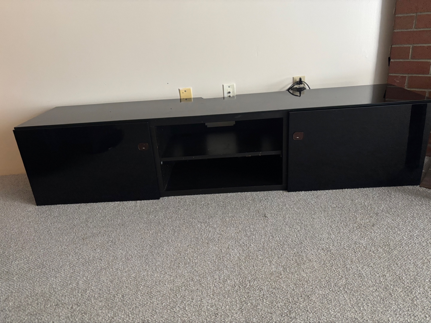 Black TV Stand with Glass Top