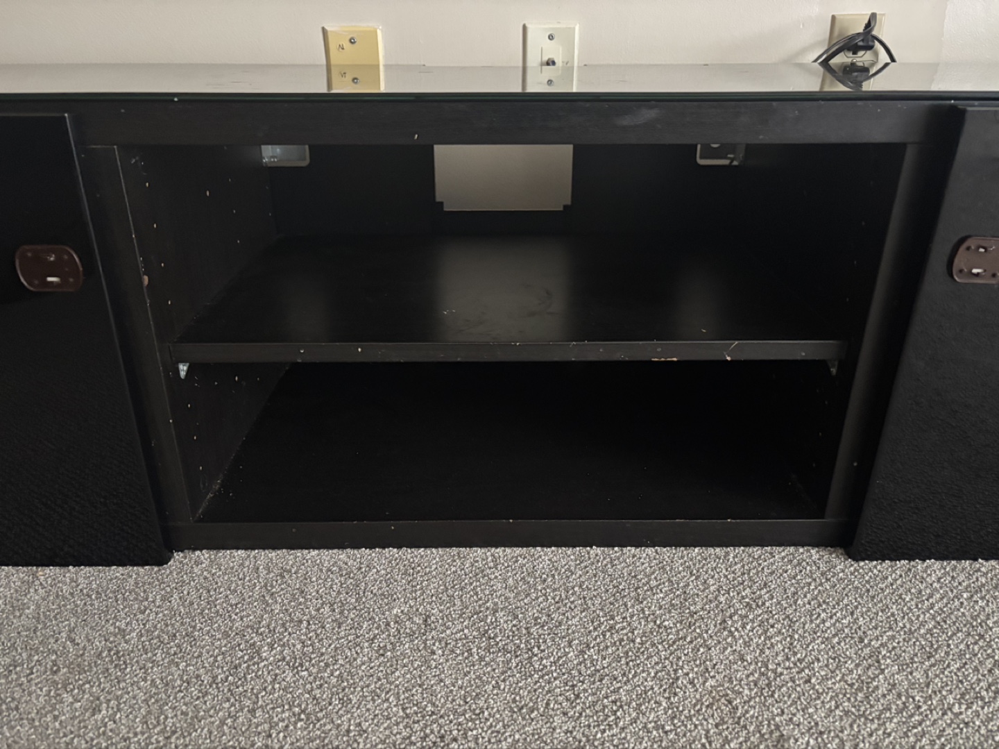 Black TV Stand with Glass Top - photo 2