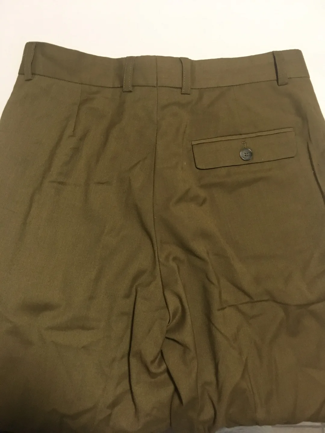 🏒 Topshop Womens Olive Green Dress Pants Front Tapered Small image indicator(5)