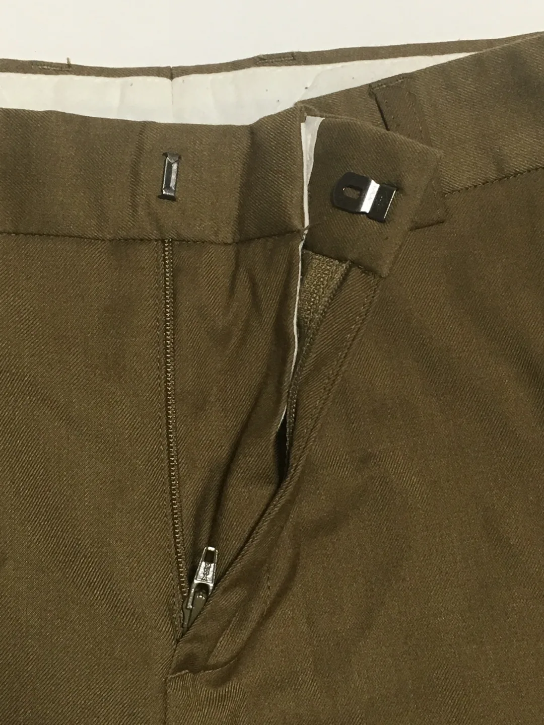 🏒 Topshop Womens Olive Green Dress Pants Front Tapered Small image indicator(4)