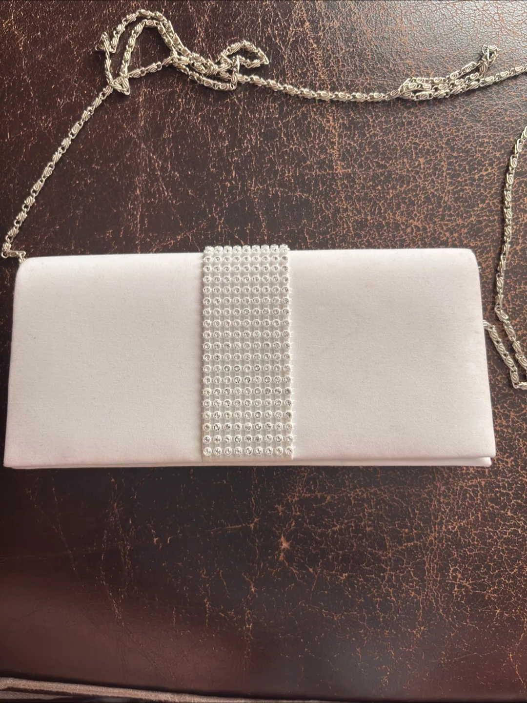 White Rhinestone Clutch Evening Bag image indicator(4)
