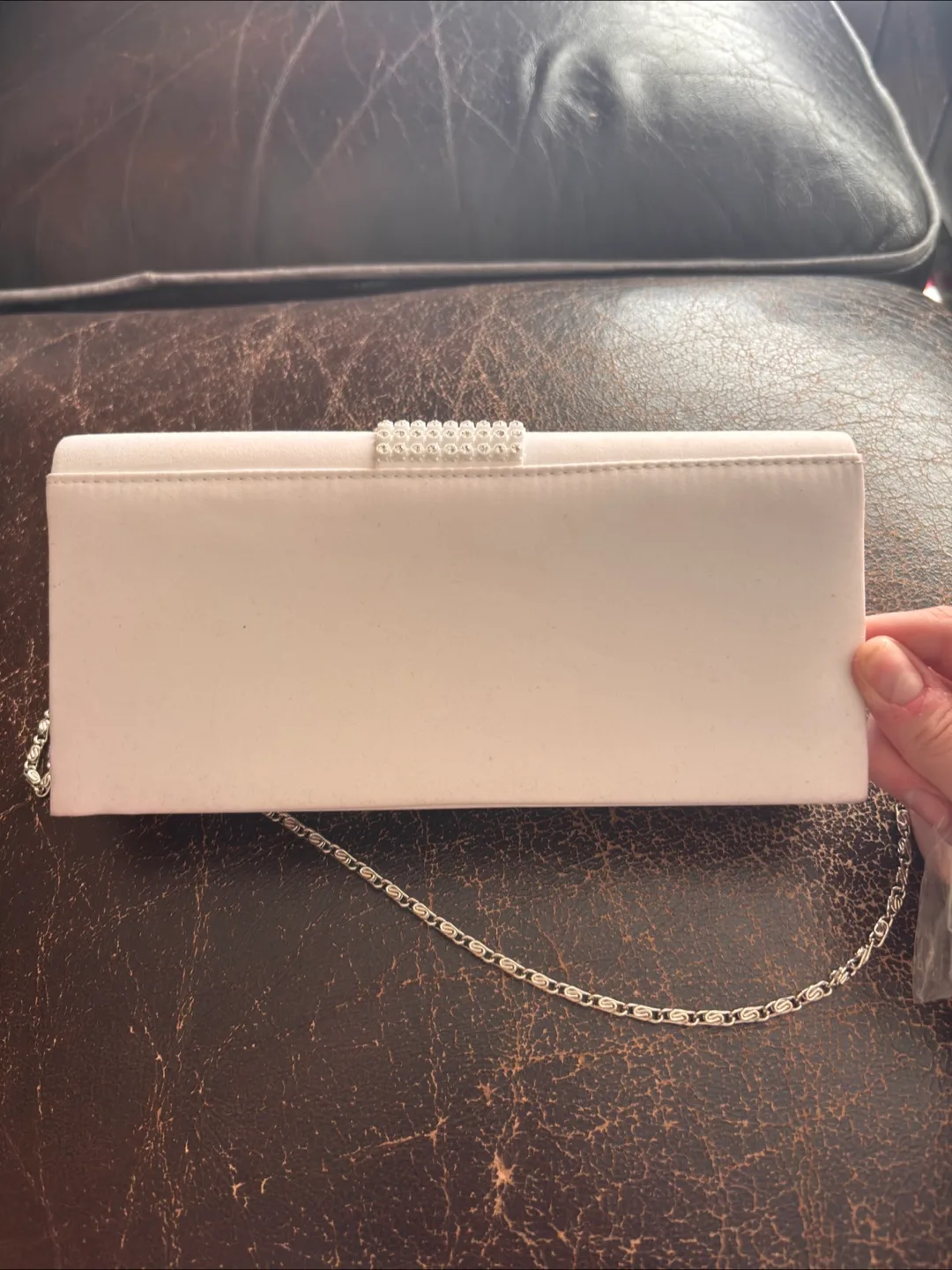 White Rhinestone Clutch Evening Bag image indicator(6)