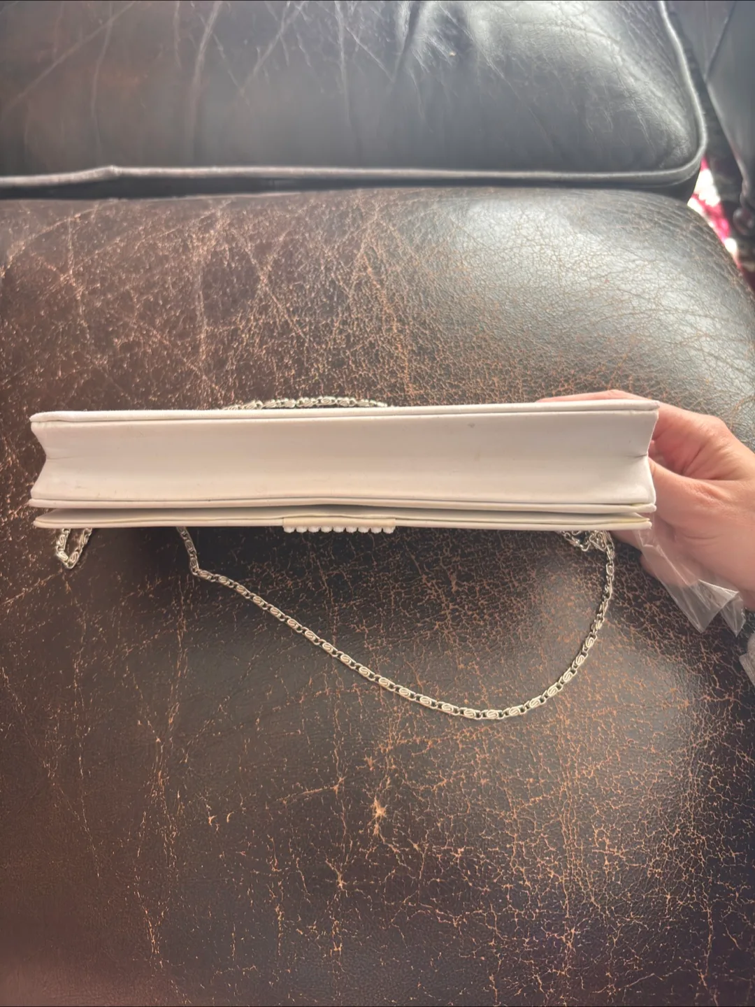 White Rhinestone Clutch Evening Bag image indicator(7)