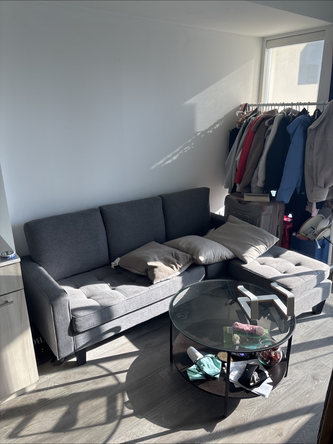 Sofa with Ottoman with 3 cushions and Coffee Table - photo 2