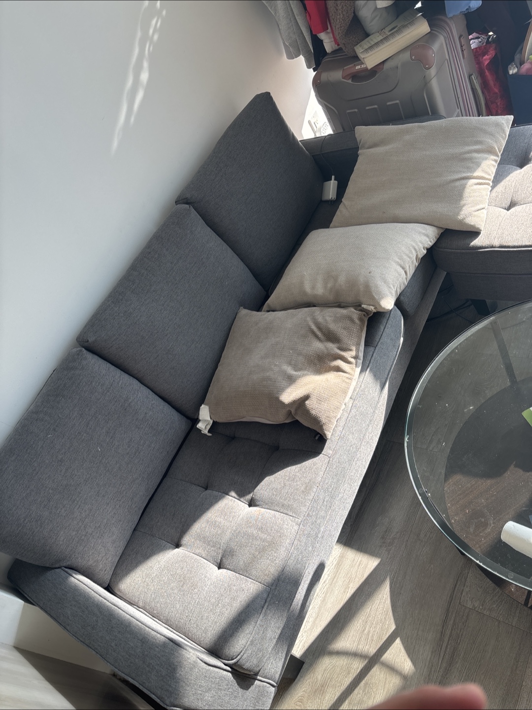 Sofa with Ottoman with 3 cushions and Coffee Table - photo 3