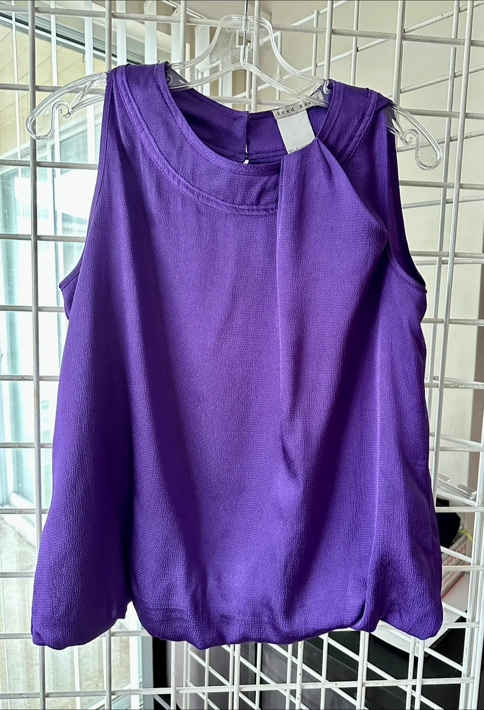 Fred David Purple Sleeveless Blouse Size M thumbnail