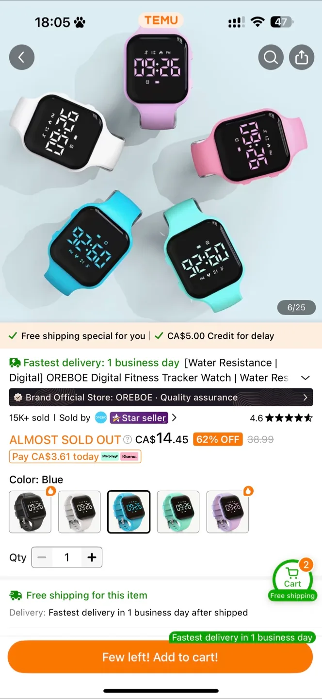 Brand New Pedometer Watch thumbnail