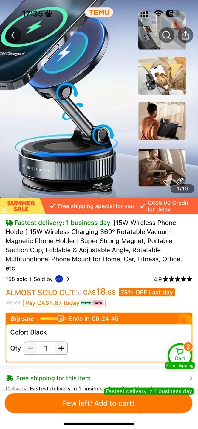 BNIB X68 Magnetic Wireless Phone Holder thumbnail