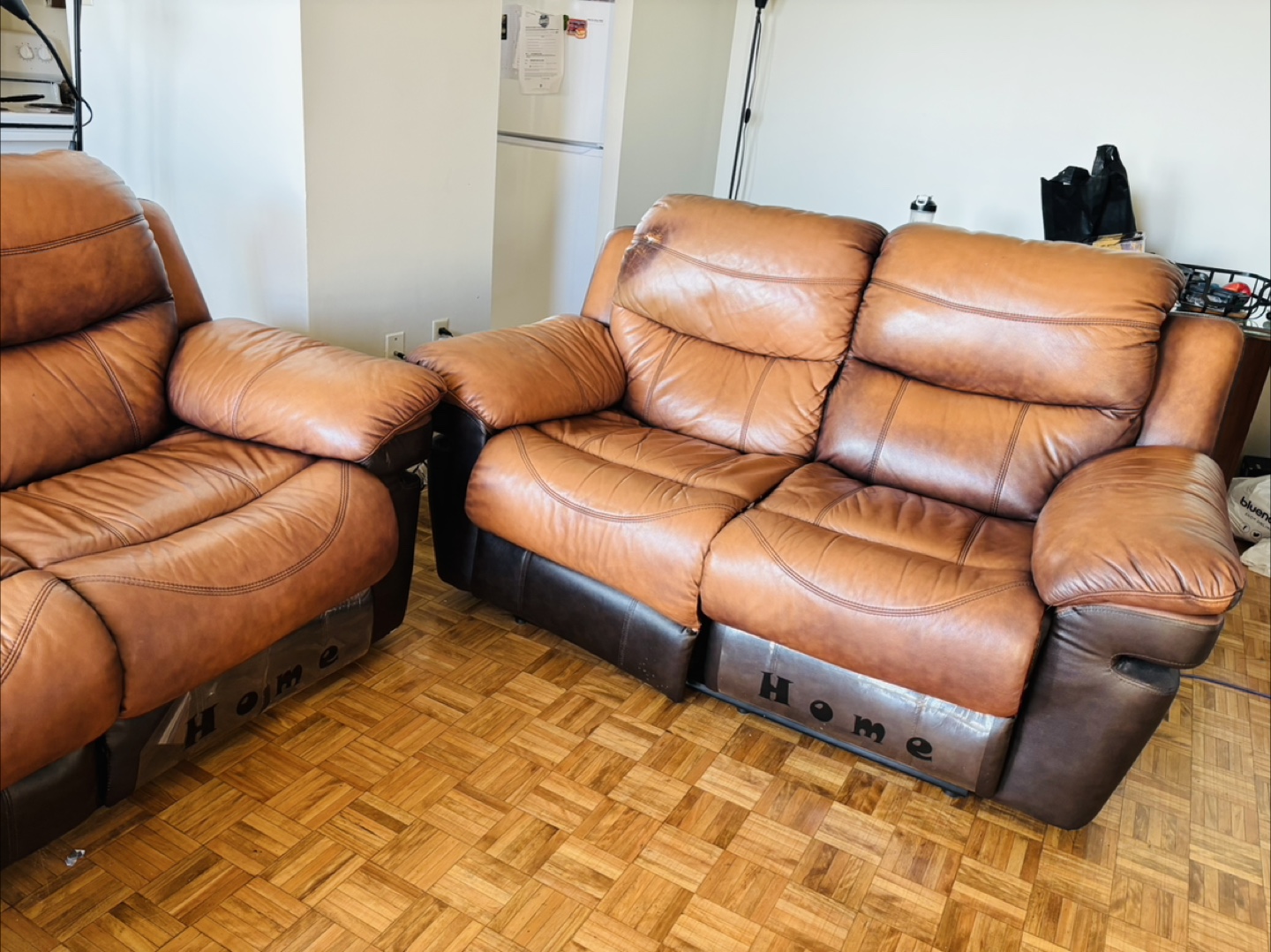 Reclining Leather Sofa and Loveseat Set - photo 3