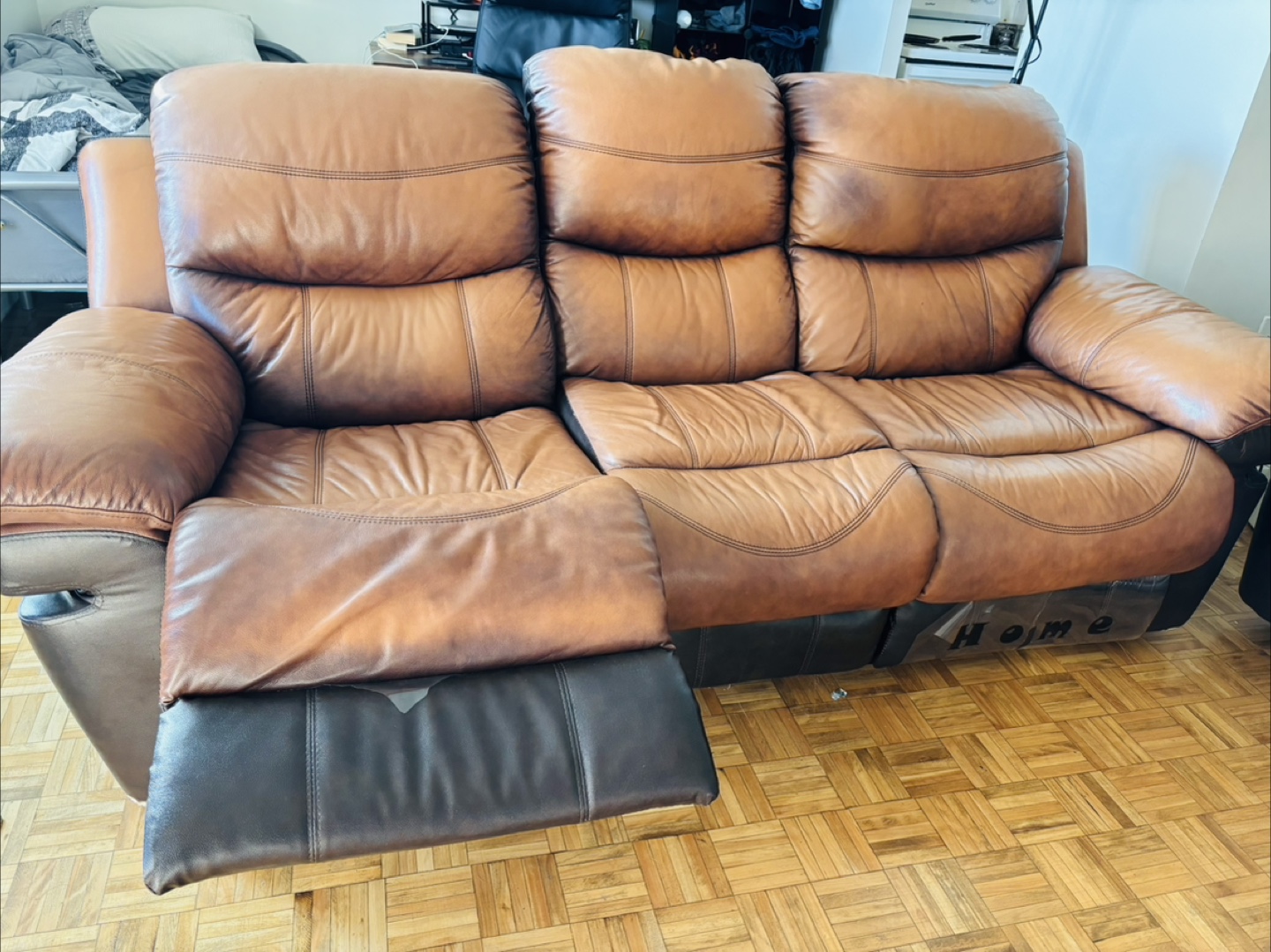 Reclining Leather Sofa and Loveseat Set - photo 2