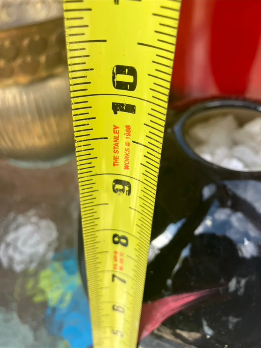 Three Vintage Planters: Brass, Red & Black image indicator(2)