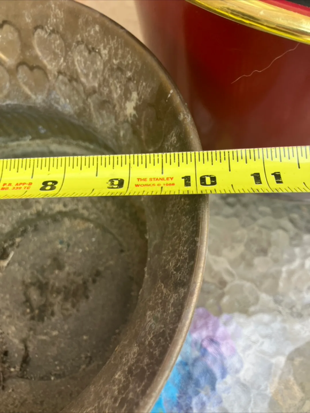 Three Vintage Planters: Brass, Red & Black image indicator(6)