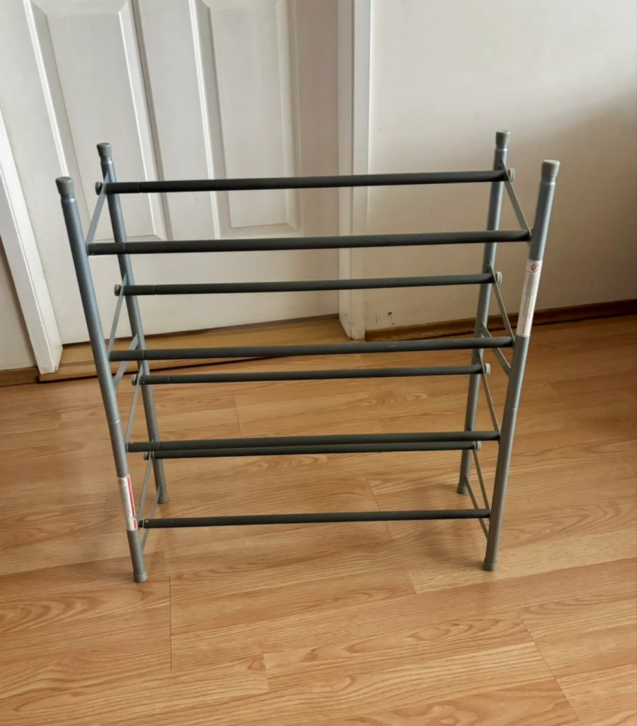Grey Metal 4-Tier Shoe Rack thumbnail