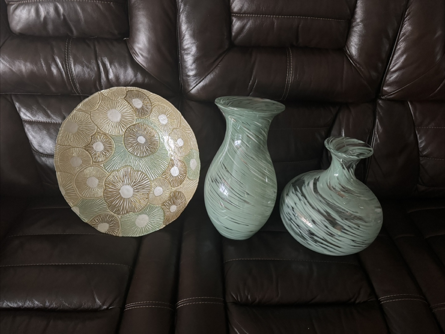 Decorative Glass Bowl and Vases Set