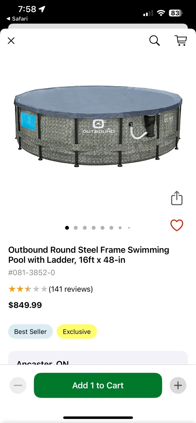 Outbound 16ft Steel Frame Above-Ground Swimming Pool thumbnail