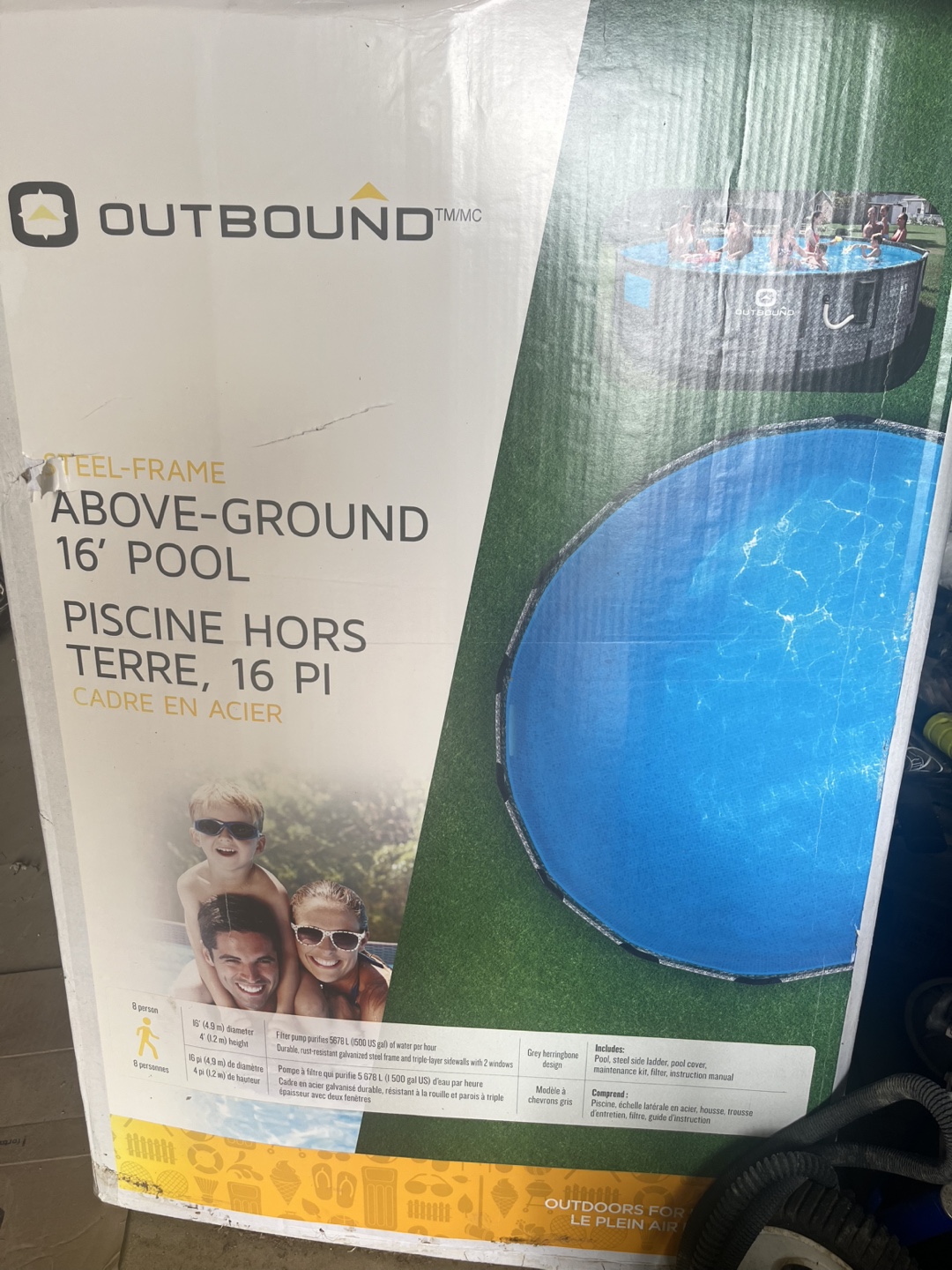 Outbound 16ft Steel Frame Above-Ground Swimming Pool - photo 2