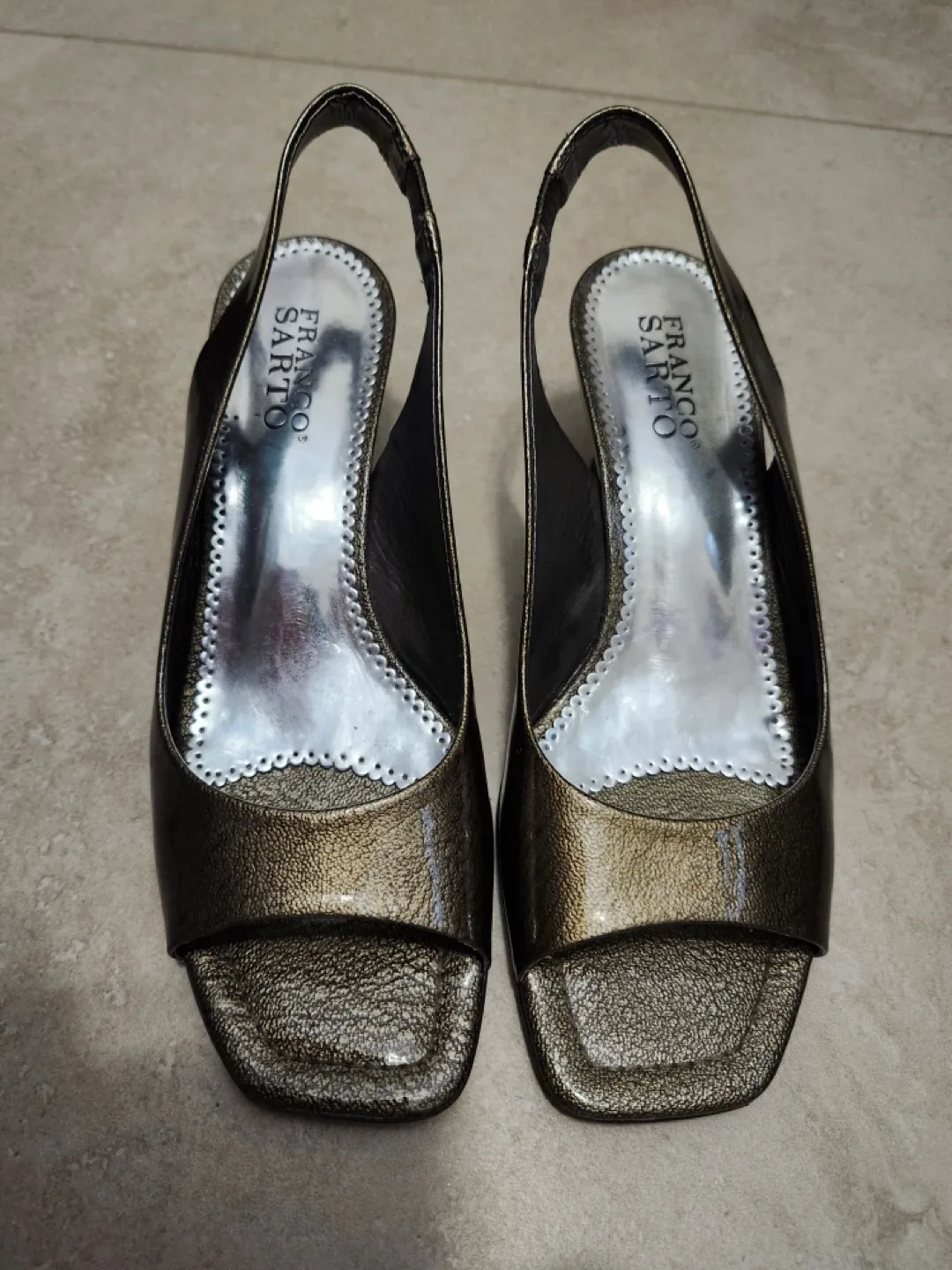 FRANCO SARTO BRONZE SLINGBACK SANDALS thumbnail