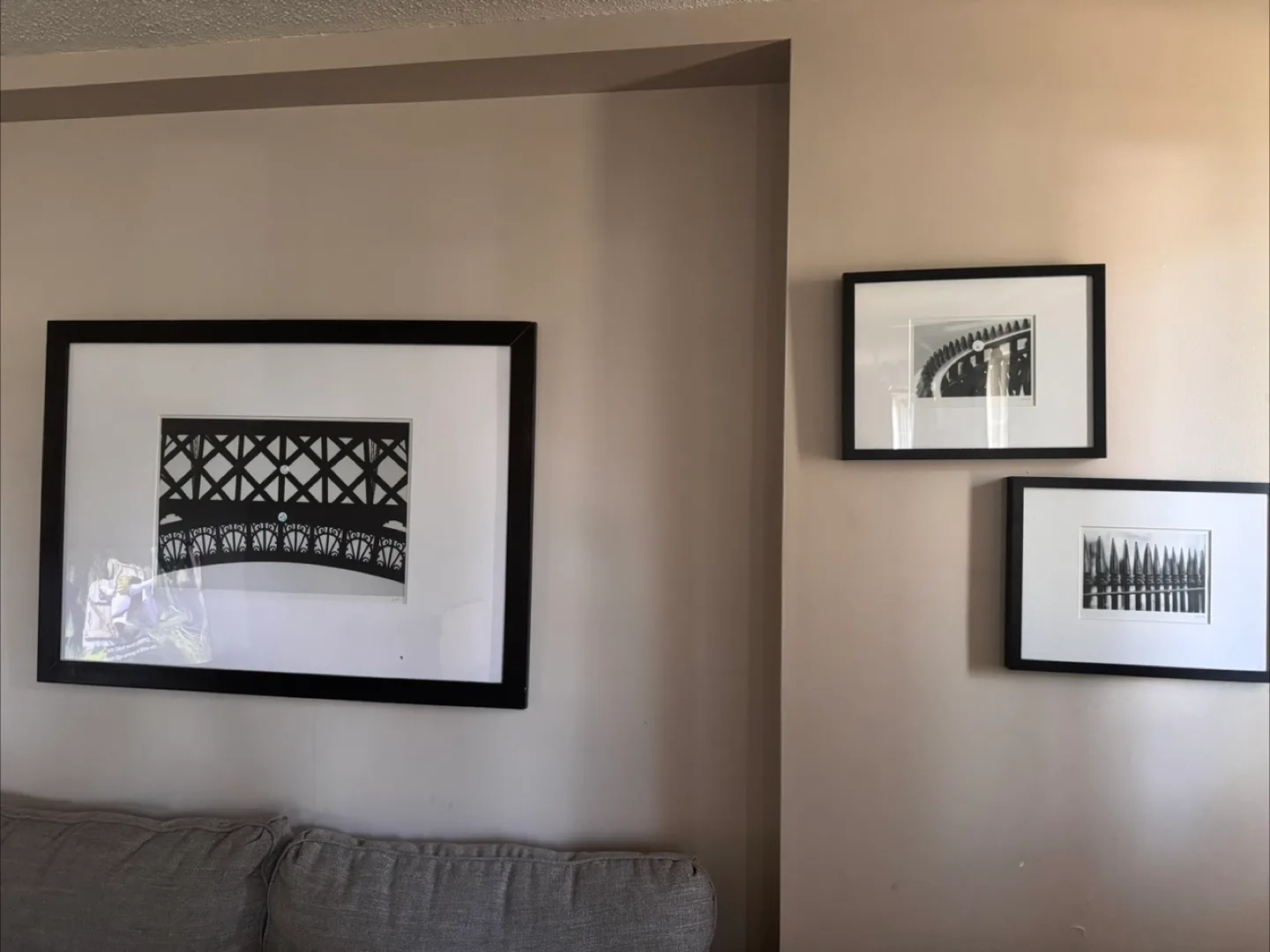 Set of Three Black and White Framed Prints thumbnail