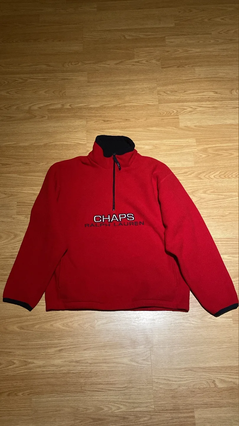 Chaps x Ralph Lauren Red Fleece Pullover thumbnail