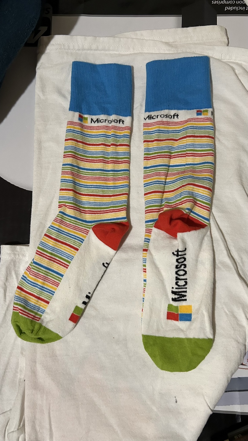 Microsoft Socks - Multicoloured Striped Crew Socks