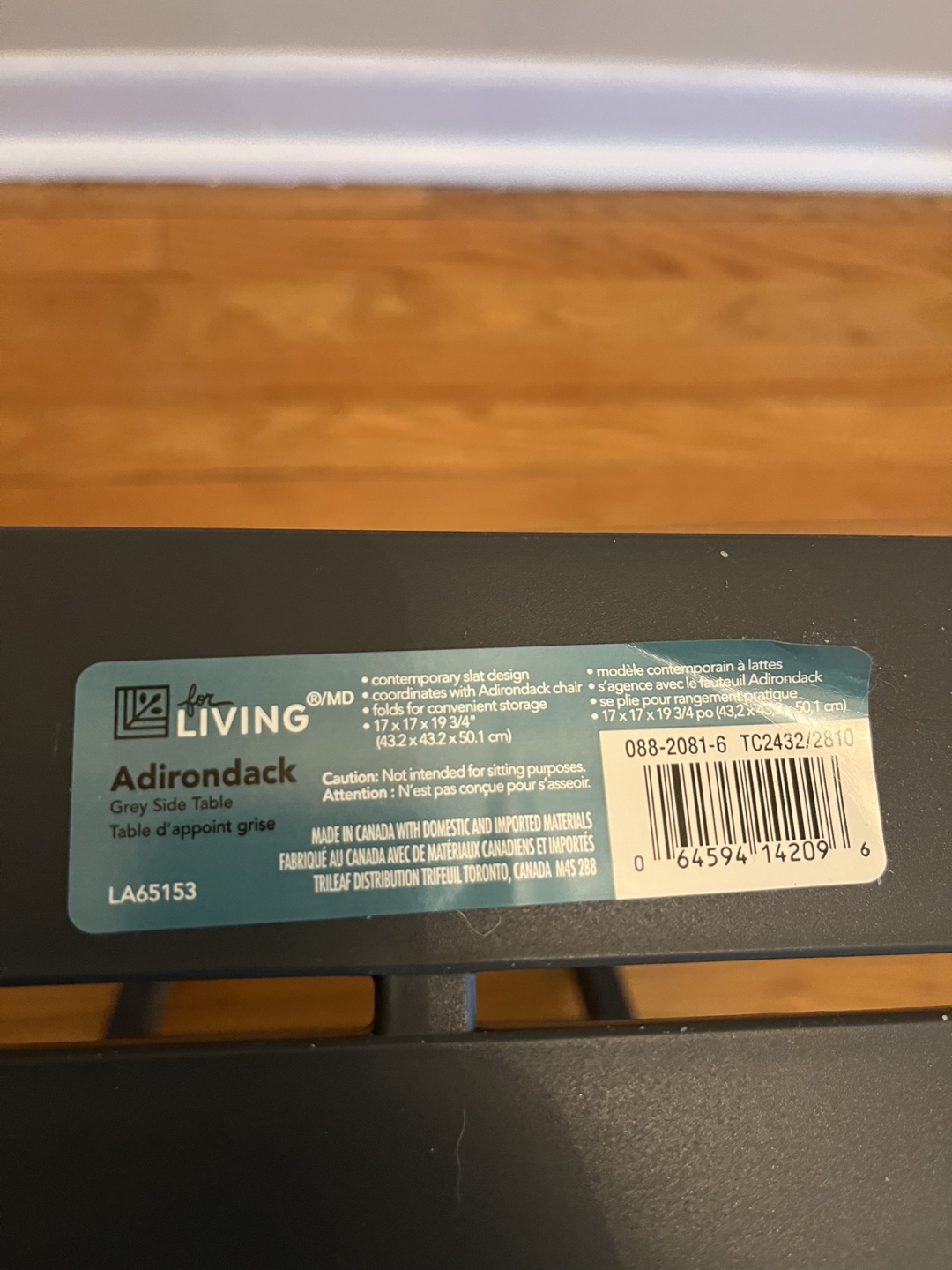 Adirondack Grey Side Table - Foldable Plastic Table - photo 3