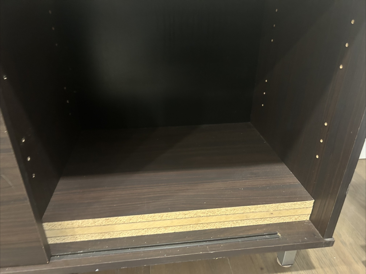 Dark Brown Media Console with Sliding Doors & Drawers - photo 3