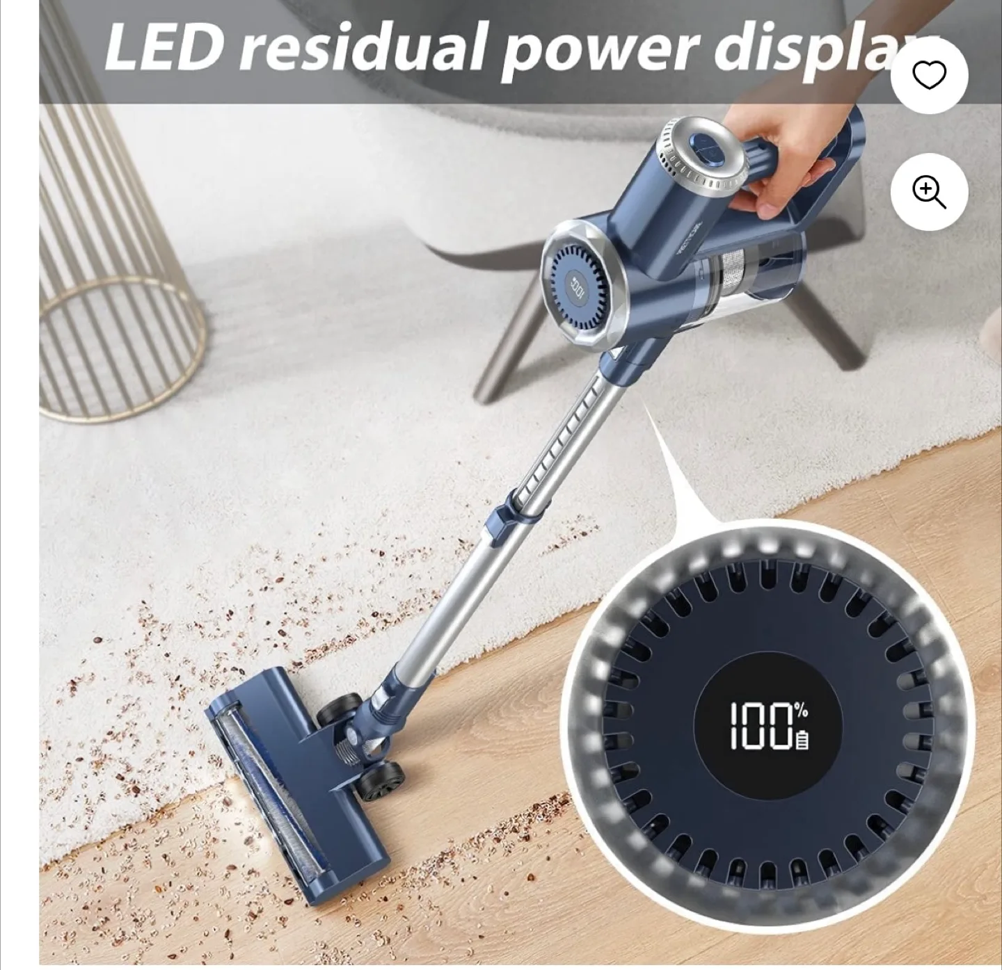Prettycare Cordless Stick Vacuum Cleaner Lightweight W200 Blue thumbnail