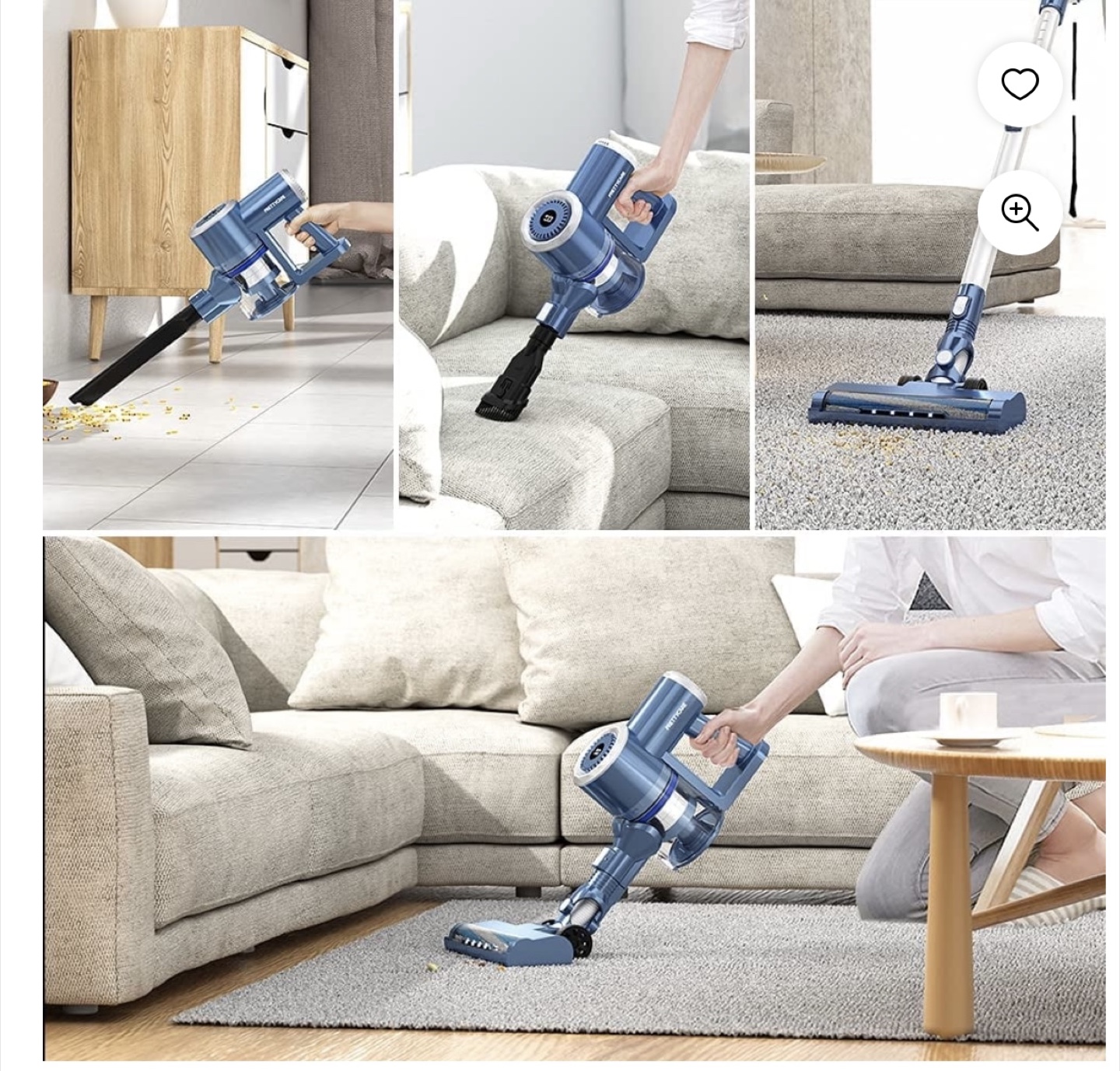 Prettycare Cordless Stick Vacuum Cleaner Lightweight W200 Blue - photo 2