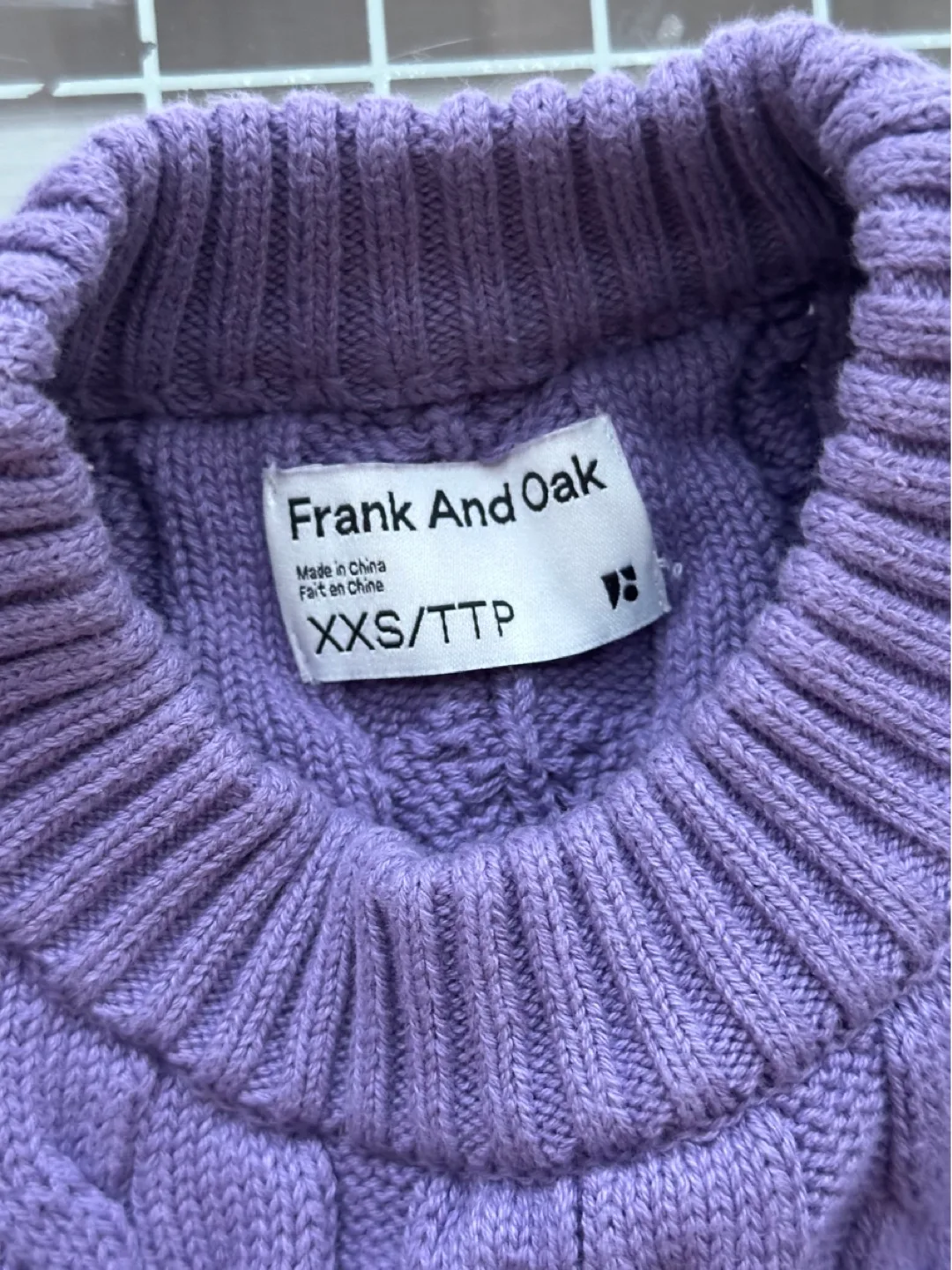 Frank And Oak Purple Cable Knit Sleeveless Sweater Vest thumbnail