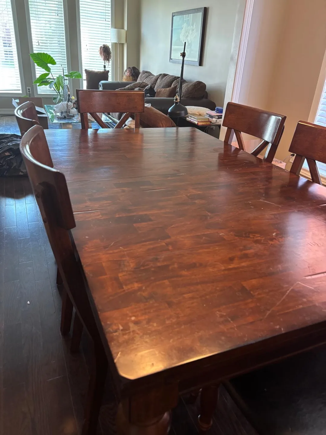 Solid Wood Dining Table Set with 6 Chairs image indicator(2)
