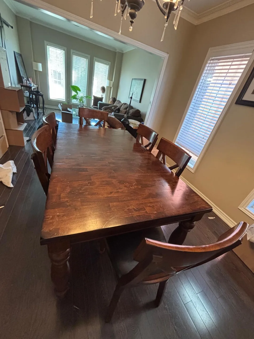 Solid Wood Dining Table Set with 6 Chairs thumbnail