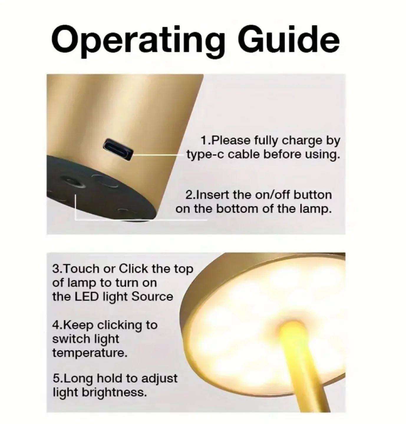 Modern LED Table Lamps - Gold & Black image indicator(4)