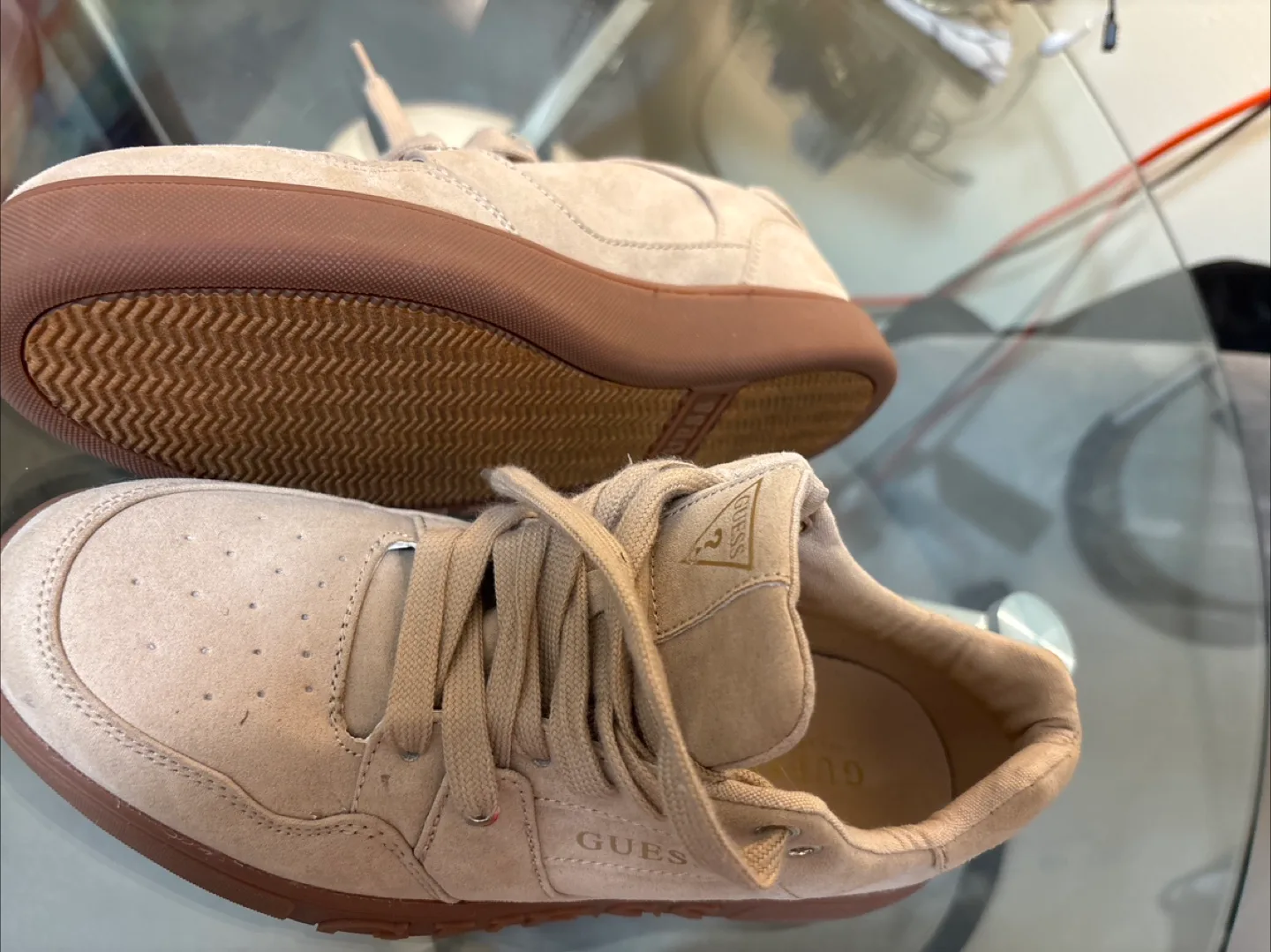 Beige Suede Guess Sneakers size 8 image indicator(2)