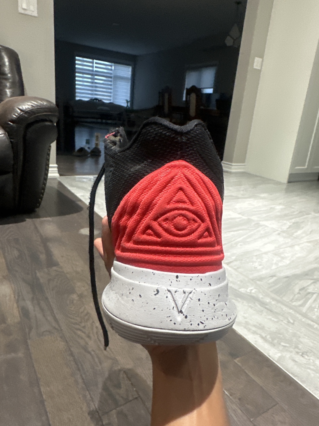 Nike Kyrie 5 Black Red Basketball Shoes - photo 3
