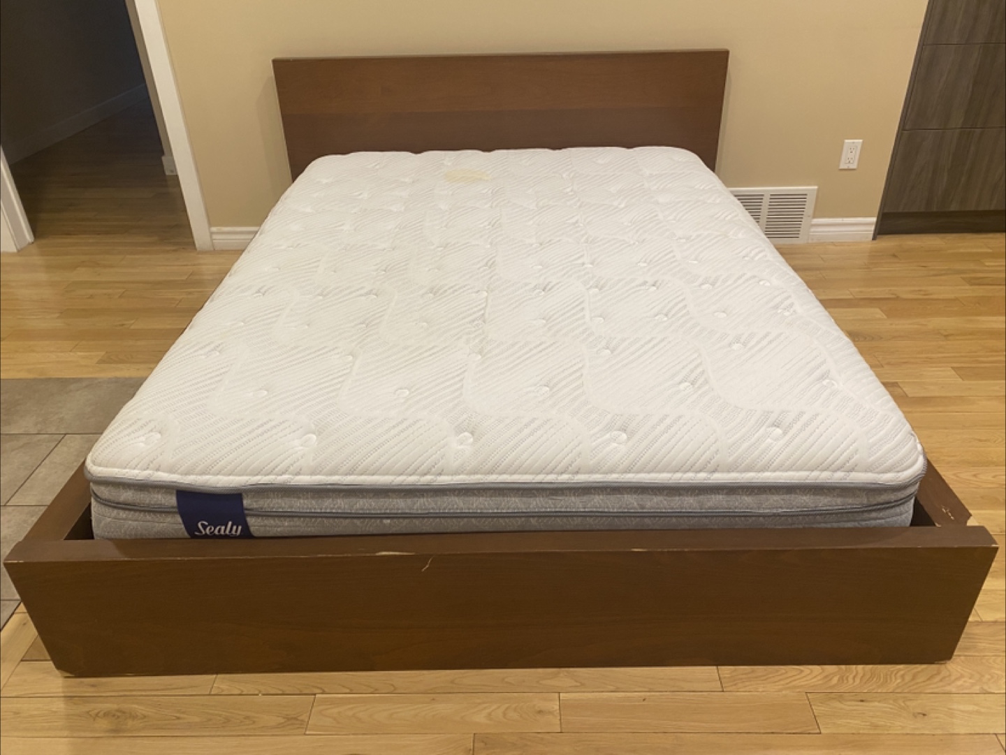 IKEA Malm Queen Bed Frame with Sealy Foam Mattress (CAN DELIVER)