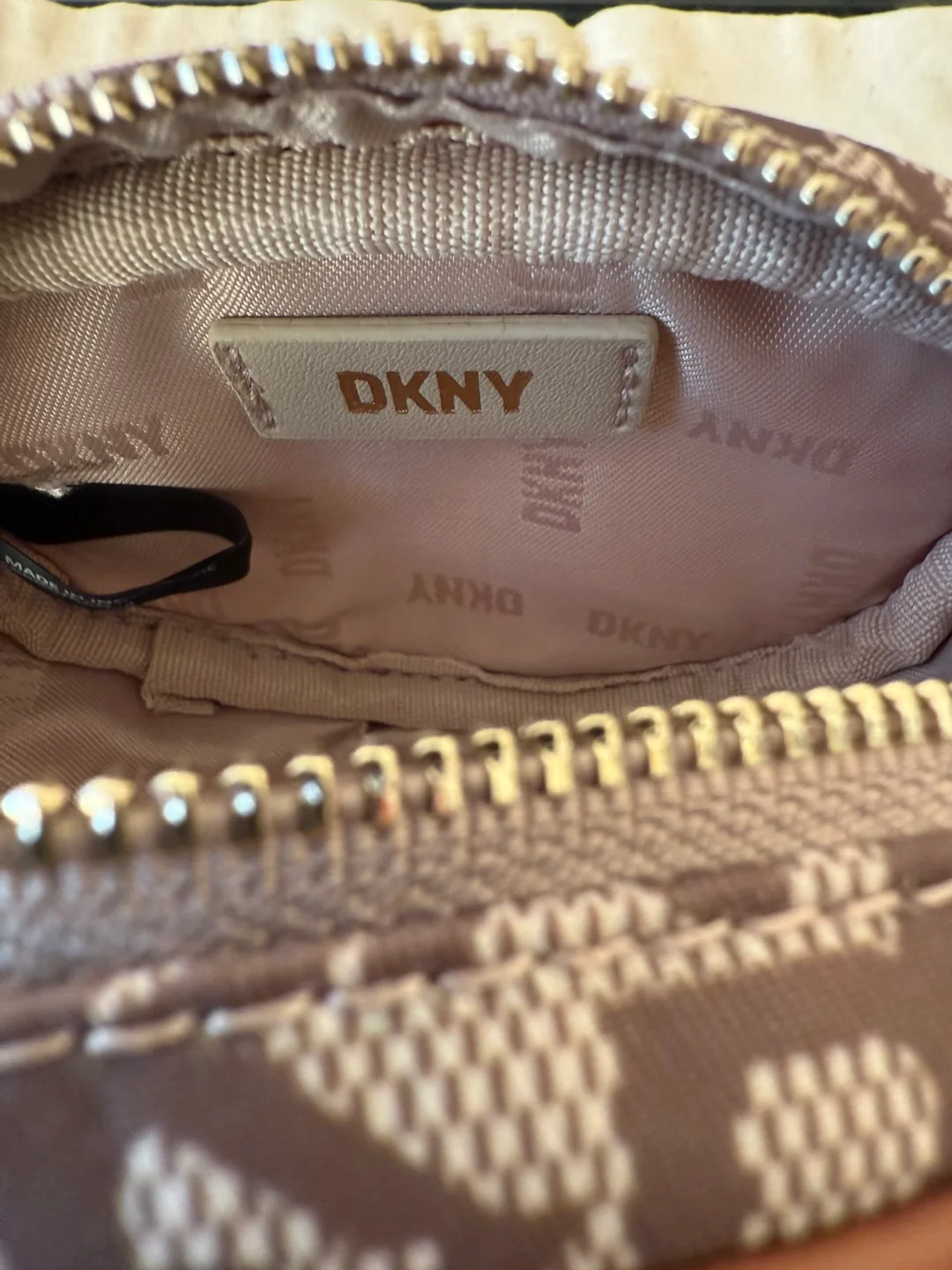 DKNY Oval-Shaped Zip Pouch with Carabiner (New) image indicator(7)