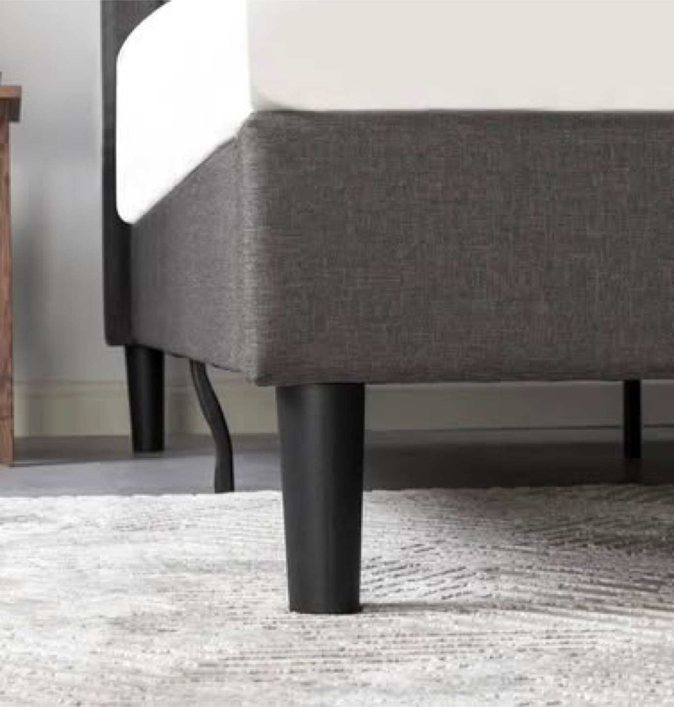 King, Dark Grey Upholstered Platform Bed Frame - photo 3
