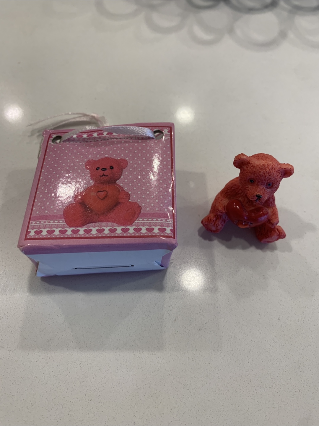 Adorable Red Teddy Bear Figurine with Heart - photo 2