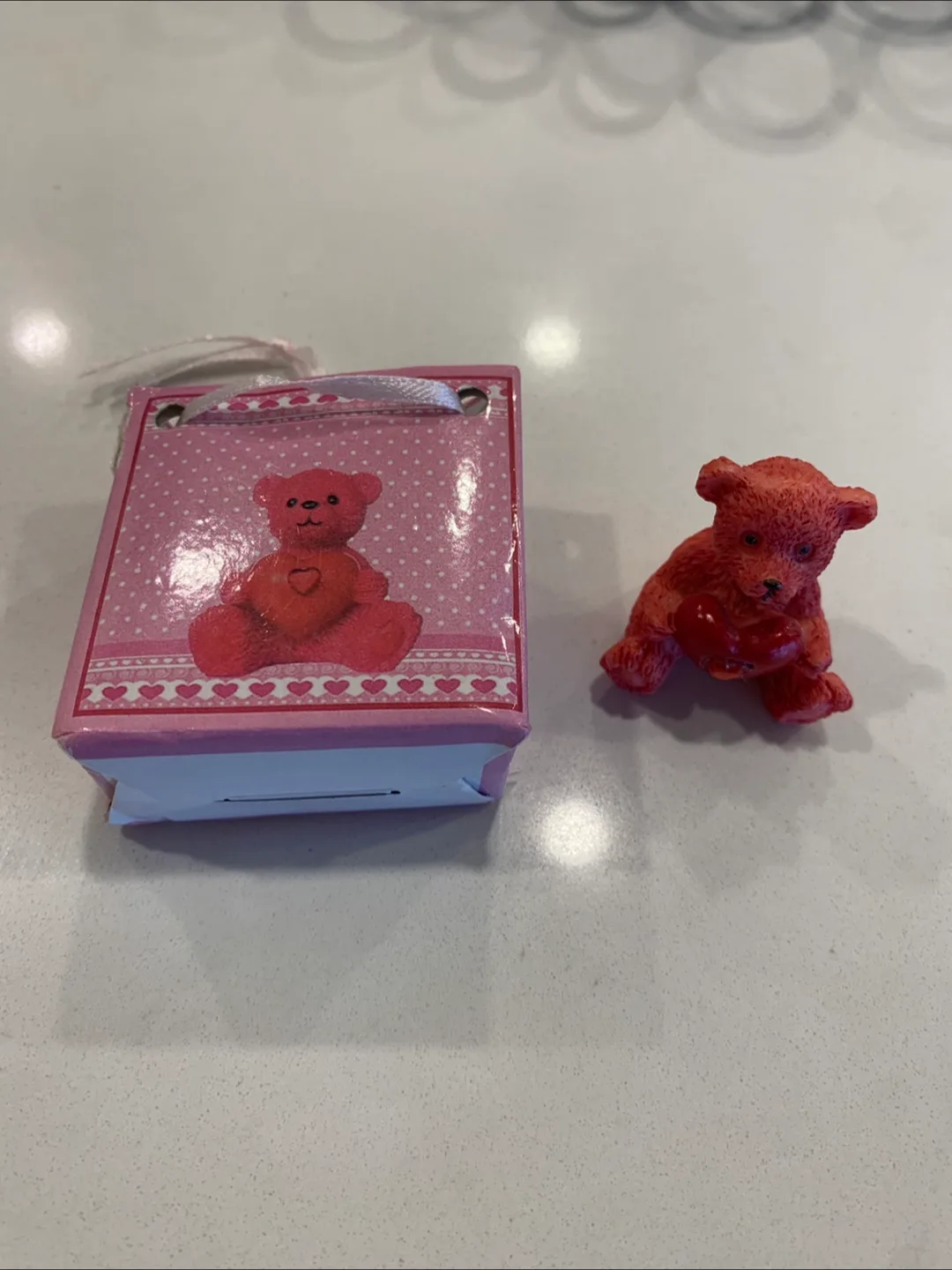 🏒Adorable Red Teddy Bear Figurine with Heart image indicator(2)