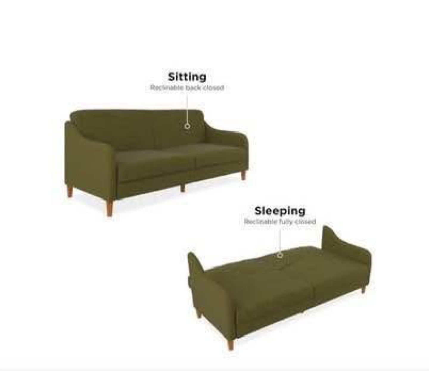 Sofa Bed - Grey Fabric