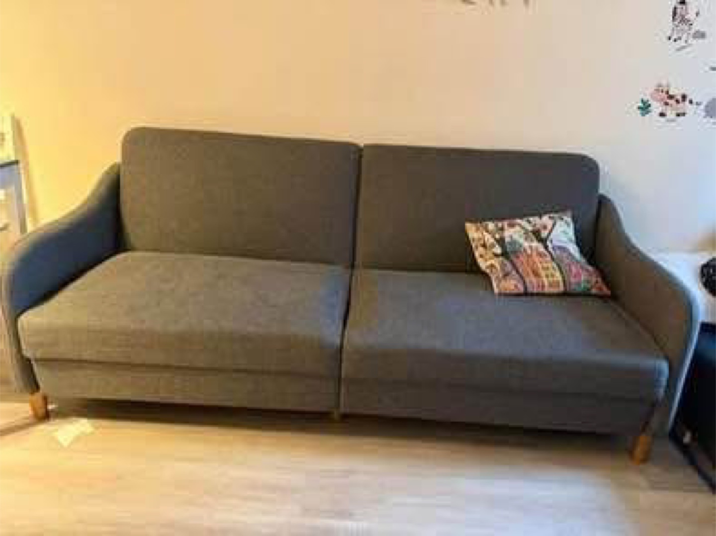 Sofa Bed - Grey Fabric - photo 3